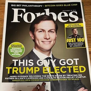 Forbes Magazine Cover Featuring Jared Kushner - this guy got trump elected